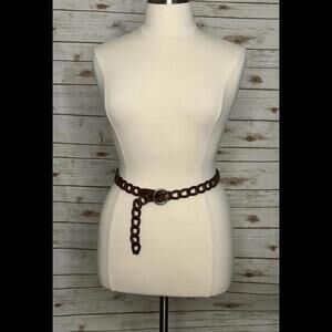 LOFT brown linked leather belt Size Large